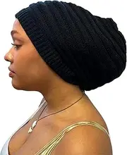 [My Fairy Black Mother] Slouchy Beanie Tam Locs Cap Dreadlocks Rasta Natural