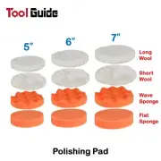 5”-7" Car Polishing Pads Polisher Clean Auto Wool Sponge Buffer Waxing Buffing