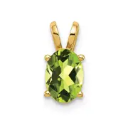 14K Yellow Gold 7x5mm Oval Peridot pendant