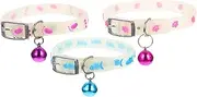 Mipcase 3pcs Fluorescent Puppy Collar Bell Dark Pet Neck Ornament for Dogs and Cats Random Colors for Nighttime Safety and Festive Occasions