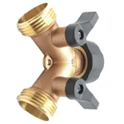 Double-way Ball Valve Garden Tap Connector Hose Splitter Fittings