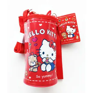 日本 三麗鷗 Hello Kitty 凱蒂貓 KT 防水斜背束口保冷水壺袋 水壺背袋 水瓶袋 可揹式
