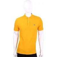 在飛比找Yahoo奇摩購物中心優惠-LACOSTE Slim Fit 橘黃色網眼修身短袖POLO