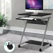 Computer Desk Z Shape Powder Coated Steel Frame Study Table Home Workstation
