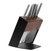 Global Katana 6pc Knife Block Set 6 Piece Walnut