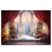 210x150cm Christmas Background Cloth Christmas Window Children Photo Studio1844