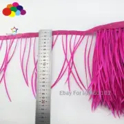 1/5/10 meter Top Quality 15-20 cm Dyed Rose Stripped Goose Boits Feathers Trims