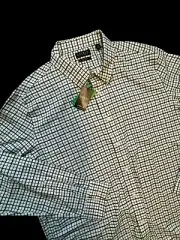 Ralph Lauren Shirt Black Label Mens 2XL Button Down Black White Ultraflex Office