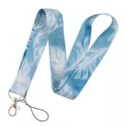 Lanyard Polyester Cruise Travel ID Feathers White - Cruise Lanyards Australia