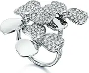 [VCODWCSJO] Micro-Inlaid Zircon Four-Leaf Clover Open Ring Personalized Design Adjustable Ring