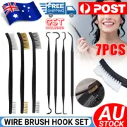7pcs Nylon Brass Scrub Brushes Metal Remover Mini Wire Brush Set Tool AU