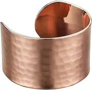 DEMMEX Hand Crafted Thickest 100% Turkish Hammered Copper Unisex Cuff Bracelet, 1.5mm Thick Solid Uncoated Pure Copper, Reduce Joint Pain, Inflammation & Stress