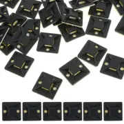 100 Pcs Cable Tie Mounting Base Adhesive Zip Mounts Self Clips Push