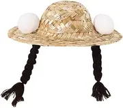 BUGUUYO 1pc Adorable Woven Hat for Pets Summer Straw Braid Decor for Dogs and Cats Durable Comfortable Party Ornament for Outdoor Events