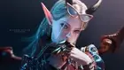 Anime cgi women horns blonde pointy ears succubus armor Custom Gaming Mat Desk