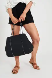 Rania Neoprene Tote Bag in Black one size