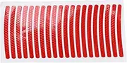 X AUTOHAUX 20 Pcs Wheel Rim Stickers Arc-Shape Car Wheel Rim Tapes Decoration Stickers for 14"-22" Rim Red PET