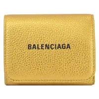 在飛比找momo購物網優惠-【Balenciaga 巴黎世家】經典烙印LOGO小牛皮三折