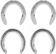 4pcs Horseshoes Kit, Aluminum Alloy Practical Horse Riding Accessory, Light Weight Practical Horseshoe for Racecourse, Farm (Type 5(8.3 X 8.3 X 3.5in))