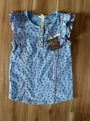 Matilda Jane Size 8 Camp VOYAGER TOP MJC Flutter Sleeves NWT
