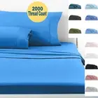 2022 2000TC Flat Fitted Sheet Breathable Queen King Single Double KS Ultra Soft