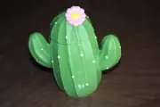Cactus shape Green Ceramic organizer 550cc utensil holder canister home decor