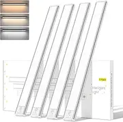 4-Pack Motion Sensor Closet Lights, Under Cabinet Lighting, Wireless USB Rechargeable Led Light Bars with Large Capacity Battery Operated for Stairs/Wardrobe/Hallway/Kitchen/Camping