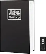 Diversion Book Safe Storage Box,Safe Box with Premium Combination Lock, Portable Book-Safe,Perfect for Home, Travel,Dorm Store Money, Jewelry, Phone and Passport (Black)