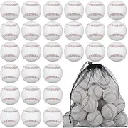 37 Pieces Baseball Sets PVC Leather Safety Soft Baseballs Practice Training Game Use Baseballs with Bag for Hitting Throwing Batting, Fielding Pitching Kids Youth Teenager Adult Baseballs, 9 Inches