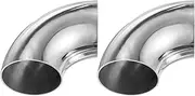 uxcell 2-Pack OD 3 Inch 90 Degree Mandrel Bend Elbow, Thicken 2 mm 304 Stainless Steel Exhaust Elbow Pipe for Car Modified Exhaust System, Stair Handrail Bend, Height 120 mm