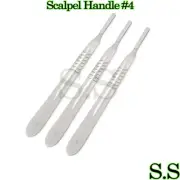 Scalpel HANDLE NO 4 For SURGICAL BLADES 20-24 Cutting TOOL Stainless Steel x3