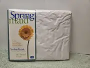 Springmaid Twin Fitted Sheet Pinafore White No Iron Percale NIP Vintage 1990s