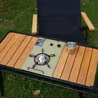 Folding Camping IGT Table Wood Portable Lightweight Camp BBQ Grill Table Removab