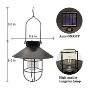 Yard Patio Garden Decor Lamp Solar Lantern Hanging Light LED Outdoor Black Light