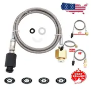 Premium 60-Inch Stainless Steel CO2 Adapter Hose for Sparkling Water Makers