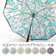 【日本SOLEIL】貓咪與蝴蝶歌德式鑲嵌玻璃玫瑰花窗透光雨傘 透明透視傘 彩繪玻璃傘(水藍色)