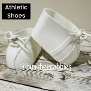 WHITE ATHLETIC 2-Stripe Replacement Shoes 16” Cabbage Patch Kids Doll Shoe