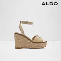 在飛比找momo購物網優惠-【ALDO】CARRABRIRIA-編織金飾造型厚底楔型涼鞋