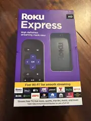 Roku Express HD Streaming Media Player with High Speed HDMI Cable. New
