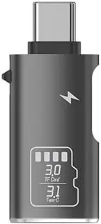 2-in-1 USB C to USB+Type C Female OTG Adapter Type C Charging USB3.0 U Disk Data Transfer Converter,Black