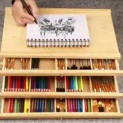 Artist Supply Storage Box Case with Five Drawers Portable Multifunctional Tool