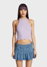 Future Leaning Crop Top - Purple