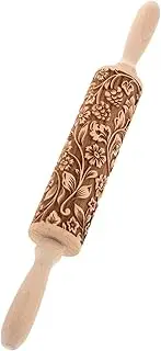 Cabilock Embossed Rolling Pin Pastry Dough Baking Roller for Pie Crust Decorative Rolling Pin