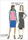 Vogue Sewing Pattern 9166 Misses 6-14 Easy Contrast Yoke Tunic, Dress and Skirt
