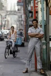 Portrait of George Foreman on downtown street corner before - 1973 Old Photo