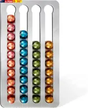 Coffee Pod Holder for Nespresso Original Line Pods - Stainless Steel Adhesive Wa