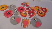 Pre Cut One Inch Bottle Cap Image PANDA BEAR HEARTS Free Shipping