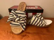 Sam Edelman Circus Ninette Sandal 9.5 NEW Black & White Stripe, NEW IN BOX!