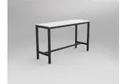 OL Axis Bar Leaner Table - White Top with Black Frame