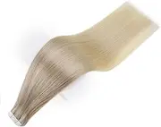 Hair Extension Tape in Human Hair Extensions Balayage Blonde Color Omber Human Hair Skin Weft Glue on Seamless Machine remy by HUANGYUZHENZHI (Color : 18 22 60, Items per Package : 20 pcs)